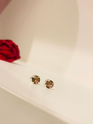925 Silver Champagne Stud Earrings